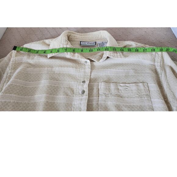 Citi Craze Vintage Light Beige Button Down Short Sleeve Blouse Womens Size Med - Picture 5 of 7